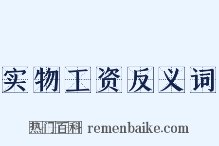实物工资反义词是什么意思的图片